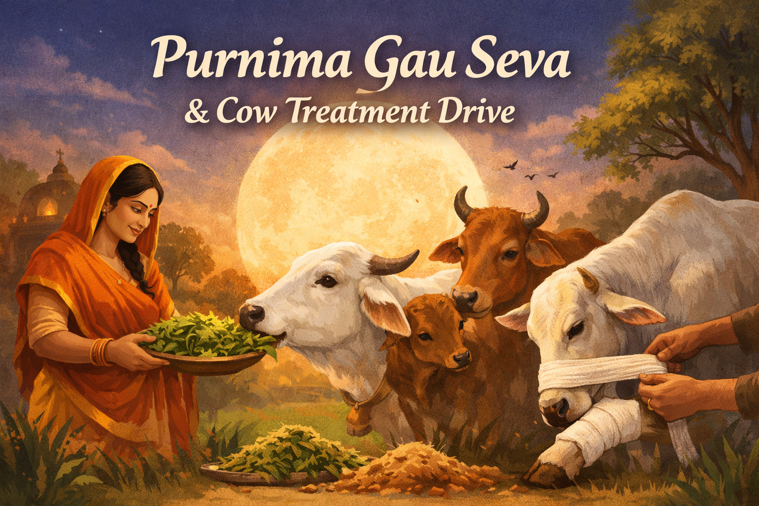 Purnima Gau Seva & Cow Treatment Drive