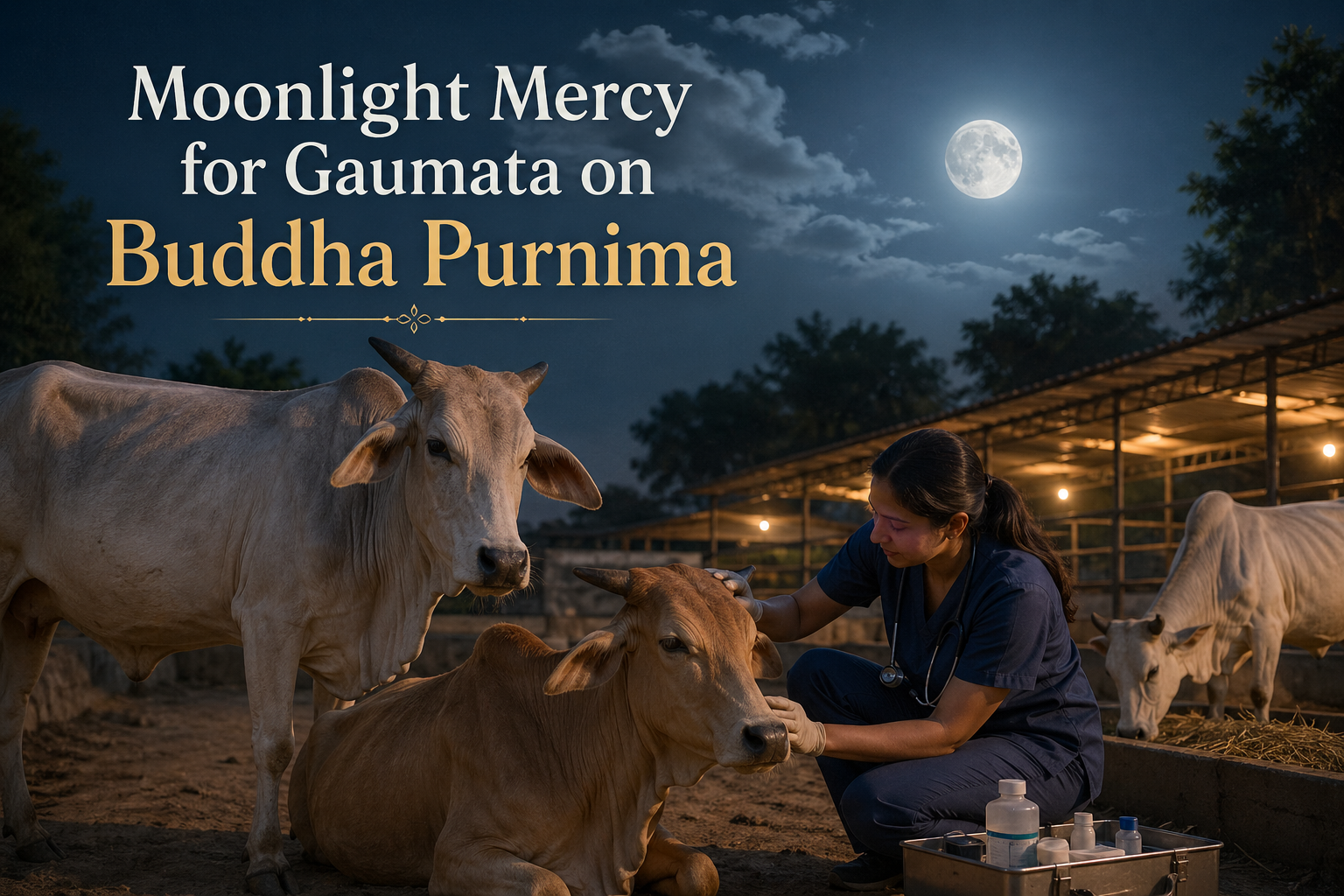 Moonlit Gau Seva on Buddha Purnima